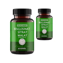 Magnezyum: 2 Adet Bisglisinat Magnezyum Sitrat Magnezyum Malat &amp Vitamin B2 B3 B6 Ve Mineral Kapsülleri 60lı 2 Adet