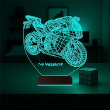 Luvivia Motor Motorcu Motosiklet Kişiye Özel 3d Lamba - Masa Gece Lambası Şeffaf