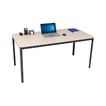 Çok Amaçlı D Profil Masa, Mutfak Masası, Home Ofis Masa, Yemek Masası, Bilgisayar Masası, 120x80cm Kum Taşı / Antrasit