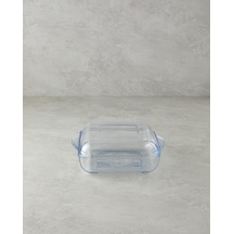 English Home Bake&serve Cam Kapaklı Kare Izgaralı Fırın Kabı 24 X 21,2 Cm Şeffaf Şeffaf