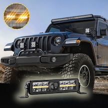 Off-road Premium 30 Cm Tampon Kaput Led Bar Beyaz Işık Projektör Drl Gündüz Led Metal Gövde 12-24v