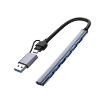 Tr 8030 Type-c Usb 3.0 7 İn 2 Portlu Hub Otg 7 Port Çoğaltıcı Pc Telefon Bilgisayar Uyumlu Veri Aktarımı Mouse Kla