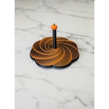 3d Baskı Spiral Halkalı Balkabağı Dekoratif Obje Dönen Kinetik Masa Aksesuarı Sonbahar Turuncu Siyah