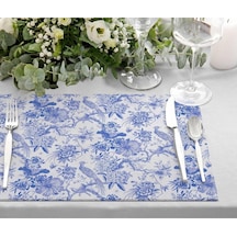 Blue Garden Kumaş Amerikan Servis 4'lü Set Keten Kumaş, Uluslararası Yıkama Ve Solmama Sertifikası Çok Renkli
