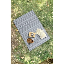 Katlanabilir Gri Plaj Kamp Piknik Bahçe Balkon Teras Hasır Halı Mat Savan Kilim Karavan Halısı 90x180