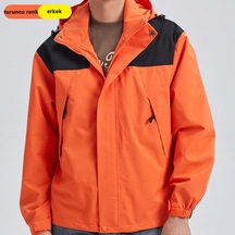 Simicg Su Geçirmez Kapşonlu Ceket,turuncu Renk