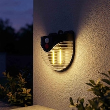 Panther Pt-2964 Güneş Enerjili Hareket Sensörlü Cob Led Duvar Lambası - Dış Mekan Solar Bahçe Aydınlatması