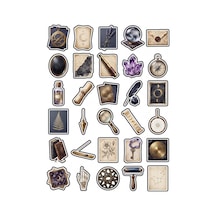 30 Adet Vintage Mistik Astroloji Sticker Seti - Laptop Defter Telefon İçin Çok Renkli