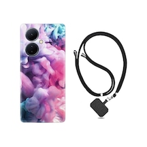 Vivo V29 Lite Kılıf Boyun Askılı Ipli Pink Cloud 1305