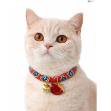 Chichibeads Kırmızı El Emeği Kedi Tasması