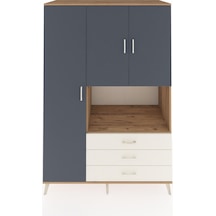 Kronos Dolap 6 Raflı 3 Çekmeceli 3 Kapaklı 132x59x195 Çam-ant... Çam