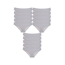 15 Adet Süper Eko Set Likralı Kadın Slip Külot Gri Beden: L Standart