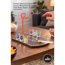 1 Adet Shot Bardak Oyunu Basket Tasarımlı Eğlence Oyunu, Masa/parti Kullanımı, Shot Glass Game, 24 X 24 Cm Safir
