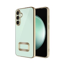 Samsung Uyumlu Galaxy A35 5g Kılıf Parlak Kenarlı Logo Çerçeveli Kamera Korumalı Omega Silikon Kılıf