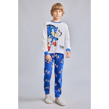 Defacto Sonıc The Hedgehog Baskılı Uzun Kollu Üst Jogger Fit Alt 2li Pijama Takımı Erkek Çocuk I1682a826auwt34 Beyaz-wt34