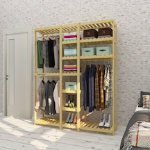 Tres Espejo - Açık Ahşap El Yapımı Elbise Dolabı Tornavida - Matk