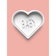 Baby Yazılı Kalp Kurabiye Kalıbı Ve Şeker Hamuru Kalıbı