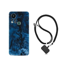 Infınıx Hot 11s Kılıf Ipli Boyun Askılı Desenli Silikon Blue Zigzag 1687