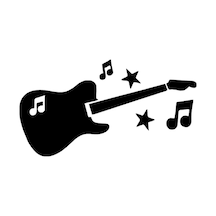 Nota Ve Gitar Oto Özel Yeni Sticker Siyah 30 X 15 Cm