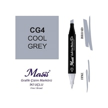 Çift Uçlu Marker Grafik Çizim Kalemi Cg4 Soğuk Gri