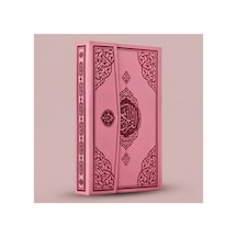 Pembe Çocuk Serisi Ayraçlı Orta Boy Bilgisayar Hattı Arapça Mıklepli Kuranı Kerim 17x24 Cm 616 Sayfa