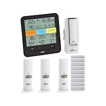 Tfa Dostmann 31.4007.02 Klimahome Termo-higro İstasyonu, 4 Ölçüm Noktalı Pillerle Birlikte Siyah