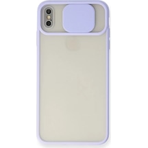 Newface Apple Apple iPhone Uyumlu  Xs Max Kılıf Palm Buzlu Kamera Sürgülü Silikon - Lila