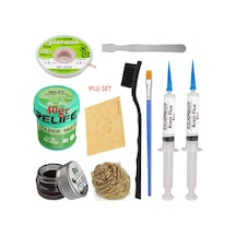 Relıfe Rl-402 Krem Lehim 183 C 40gr Havya Uç Temizleyici Seti Flux Lehim Toplama Cp-1515 Emme Teli Fırça Vs Set02