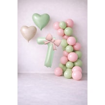 Adaçayı Yeşili & Pembe 7 Yaş Doğum Günü Balon Süsleme Seti Pembe - Yeşil