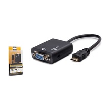 Büro Ev Ofis Network Dönüştürücü İçin Siyah Mini Hdmı To Vga Ses Çıkışlı Görüntü