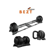 Premium Sports Ayarlanabilir 3 İn 1 Halter Kettlebell Dambıl Seti 24kg Siyah