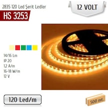 Helios: 2355 120 Şerit Ledler, 12v, 5 Metre, Amber Hs 3253