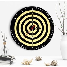 Dekoratif Dart Tasarımlı Ahşap Duvar Saati - 2 Çok Renkli