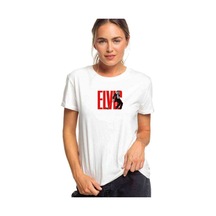 Elvis Presley The Legend Metal Rock Baskılı Beyaz Kadın Tshirt