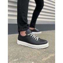 Tb152 Cool Bağcıklı Cilt Erkek Günlük Spor Klasik Ayakkabı Cbt - Siyah Siyah