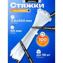 Kronus Naylon Plastik Bağlantı Kelepçesi 250x3,6, 100 Adet 338309302