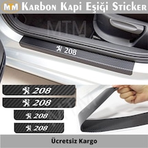 Peugeot 208 Karbon Kapı Eşiği Sticker (4 Adet)