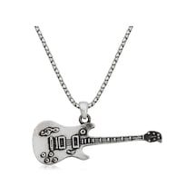 925 Ayar Gümüş Elektro Gitar Erkek Gümüş Kolye