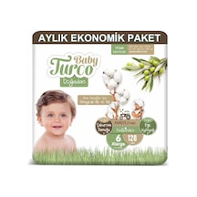 Baby Turco Doğadan Bebek Bezi 6 Numara Xlarge Aylık Ekonomik Paket 128 Adet
