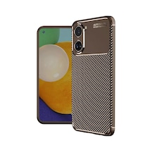 Newface Xiaomi Poco X7 Pro Kılıf Auto Focus Karbon Kapak - Kahverengi