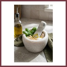 Storeşahin Doğal Mermer Görünümlü Havan Ve Tokmak Seti 7x8 Cm Shn0720