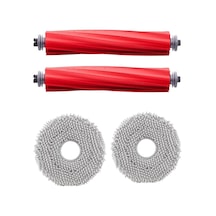 Roborock Qrevo Plus Uyumlu 2 Adet Ana Fırça 2 Adet Mop Fiber Paspas