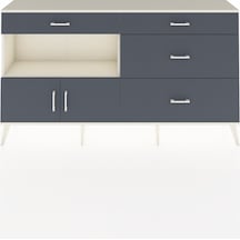Arges Konsol Tek Raflı 4 Çekmeceli 2 Kapaklı 176x30x99 Aytaşı-ant Aytaşı-antrasit