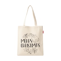 Baghashtag Merry Christmas Baskılı Bez Çanta Çok Renkli