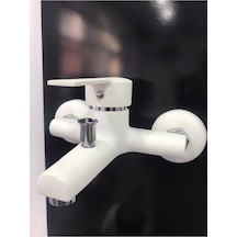 Viosa Su Armatürleri Beyaz Lüx Delta Banyo Mix Batarya Beyaz