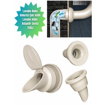 Ø50 Çekvalfli Lavabo Gider Adaptörü Koku Önleyici Gider Aparatı Geri Akış Önleyici Sızdırmaz Lavabo Ve Evye Gider Bağlantı Adaptörü Beyaz