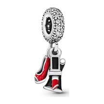 Nur Silver Sallantılı Ruj Elbise Ayakkabı Gümüş Charm Nur-bl00962