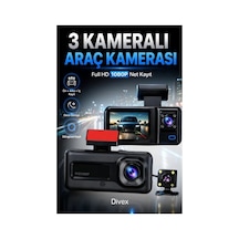 Hd 3 Kameralı Araç Kamerası Ön Arka İç Kayıt Gece Görüşlü G Sensörlü Geniş Açılı