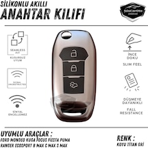 Ford Focus Fiesta Kuga Mondeo Puma Ranger Ecosport Bmax Cmax Smax Anahtar Uyumlu Silikon Anahtar Kılıfı Oto Anahtar Kabı Darbe Emici Anahtarlık Koyu Titan Gri 00 Şüscaroto Aksesuar