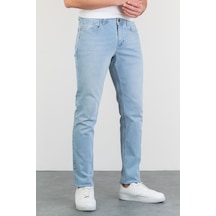 HLT Jeans Erkek Buz Mavi Taşlamalı Slim Fit Likralı Jean Kot Pantolon Mıchael